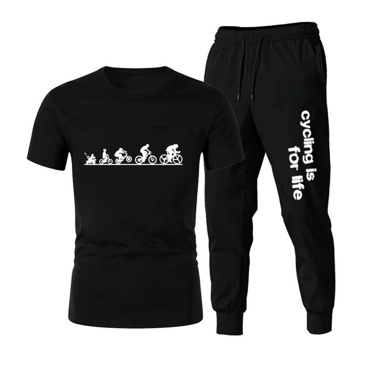 Khanani's Cycling is for life o neck printed tees and trousers - ValueBox