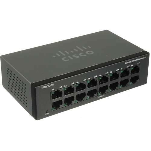 Cisco SF100D-16 16-Port 10/100 Desktop Unmanaged Switch (Branded Used)