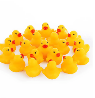 6pcs Baby Bath Toy Cute Little Yellow Duck with Squeeze Sound - ValueBox