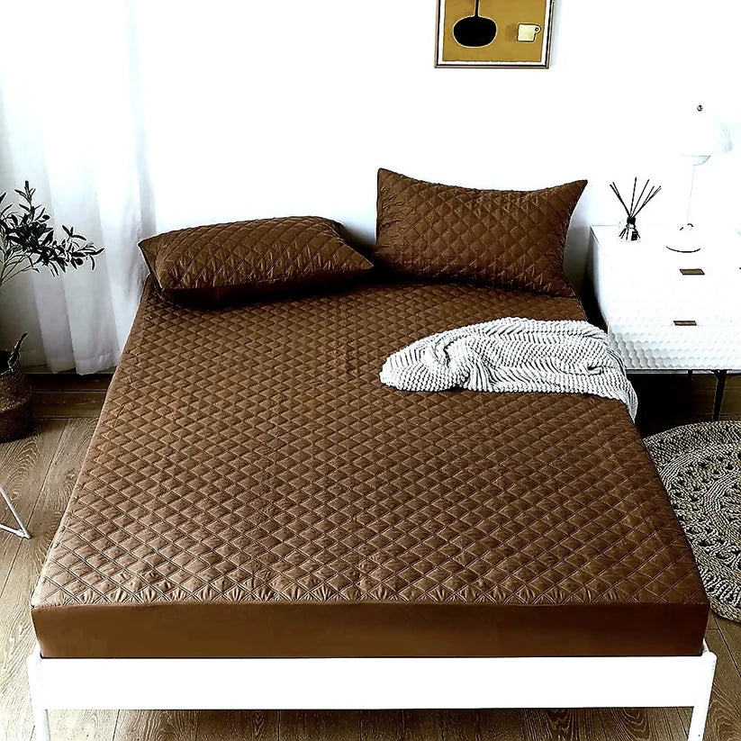 Quilted-Waterproof-Mattress-Protector-Brown-Apricot-124