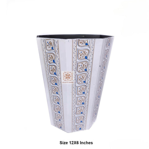 Dustbin Lacquer Nakshi Art White