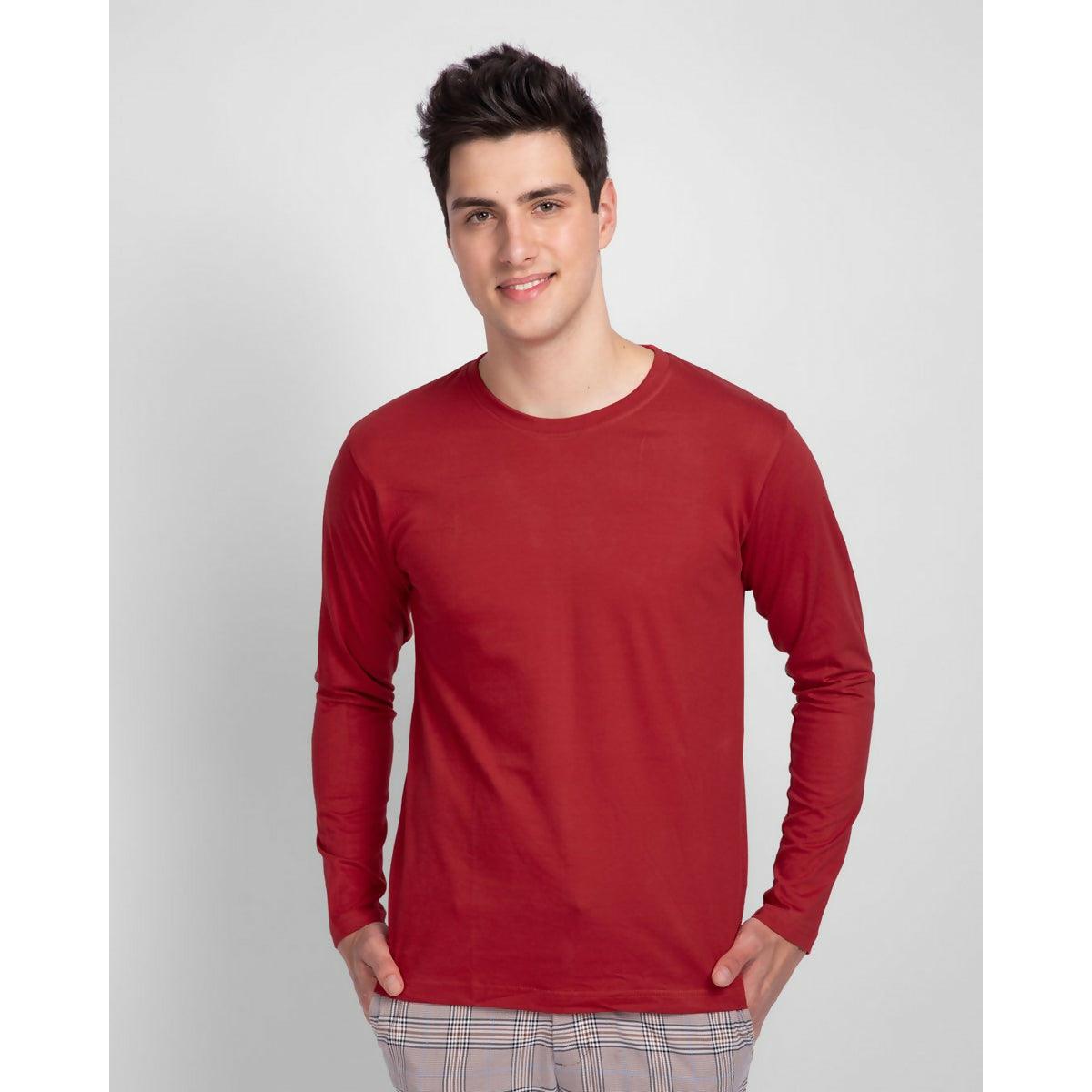 Khanani's Basic plain solid full sleeves t shirts for men - ValueBox