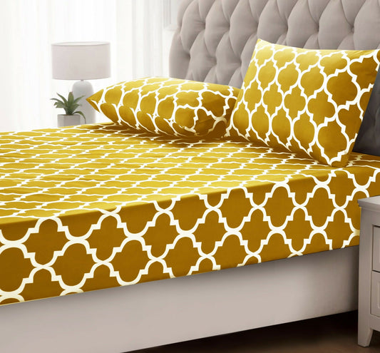 Fitted-Bed-Sheet-Mustard-Geometric-Apricot-1935