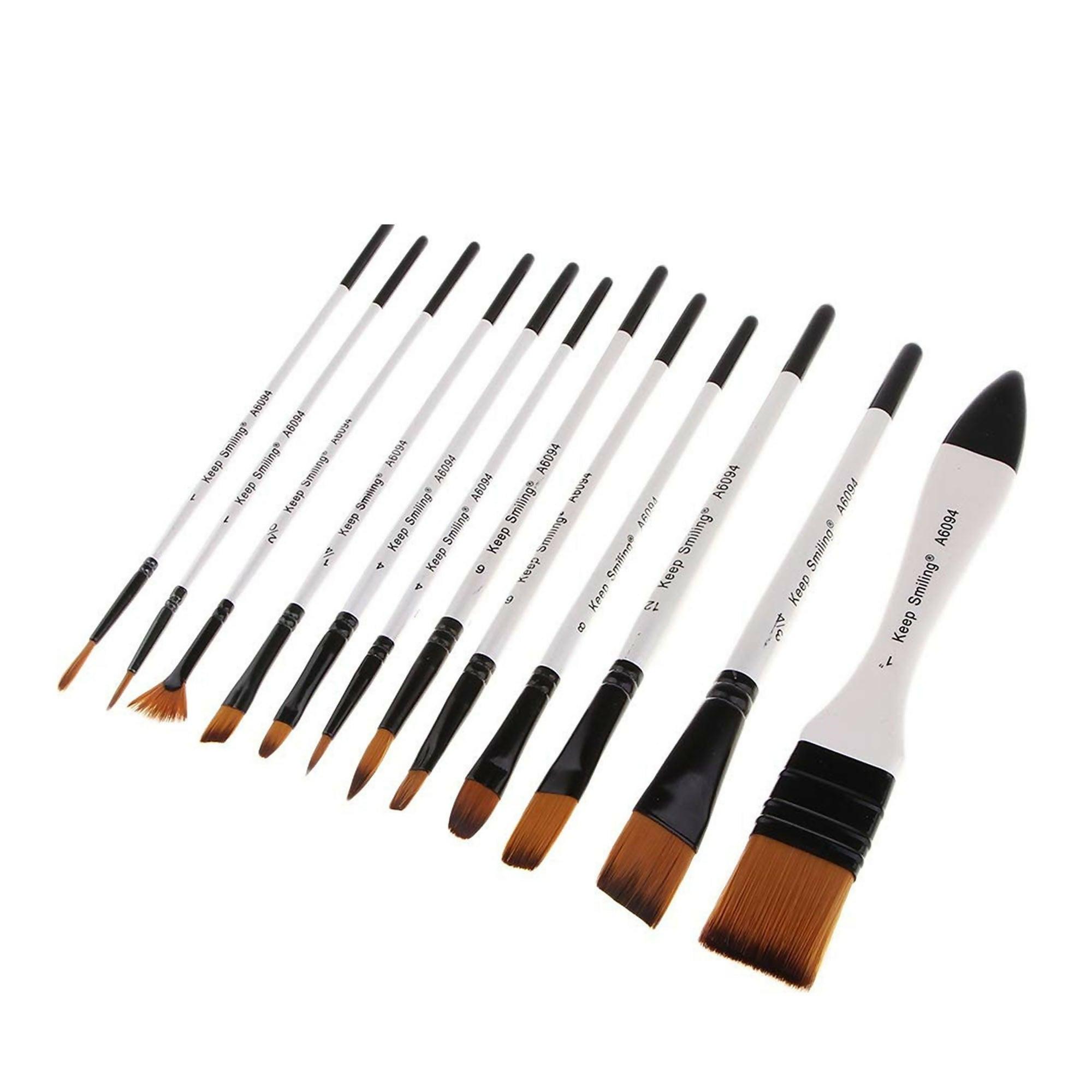 Keep_ Smiling A6094B (in Blister Card) 12pcs Multi shape Paint Brush Set - ValueBox