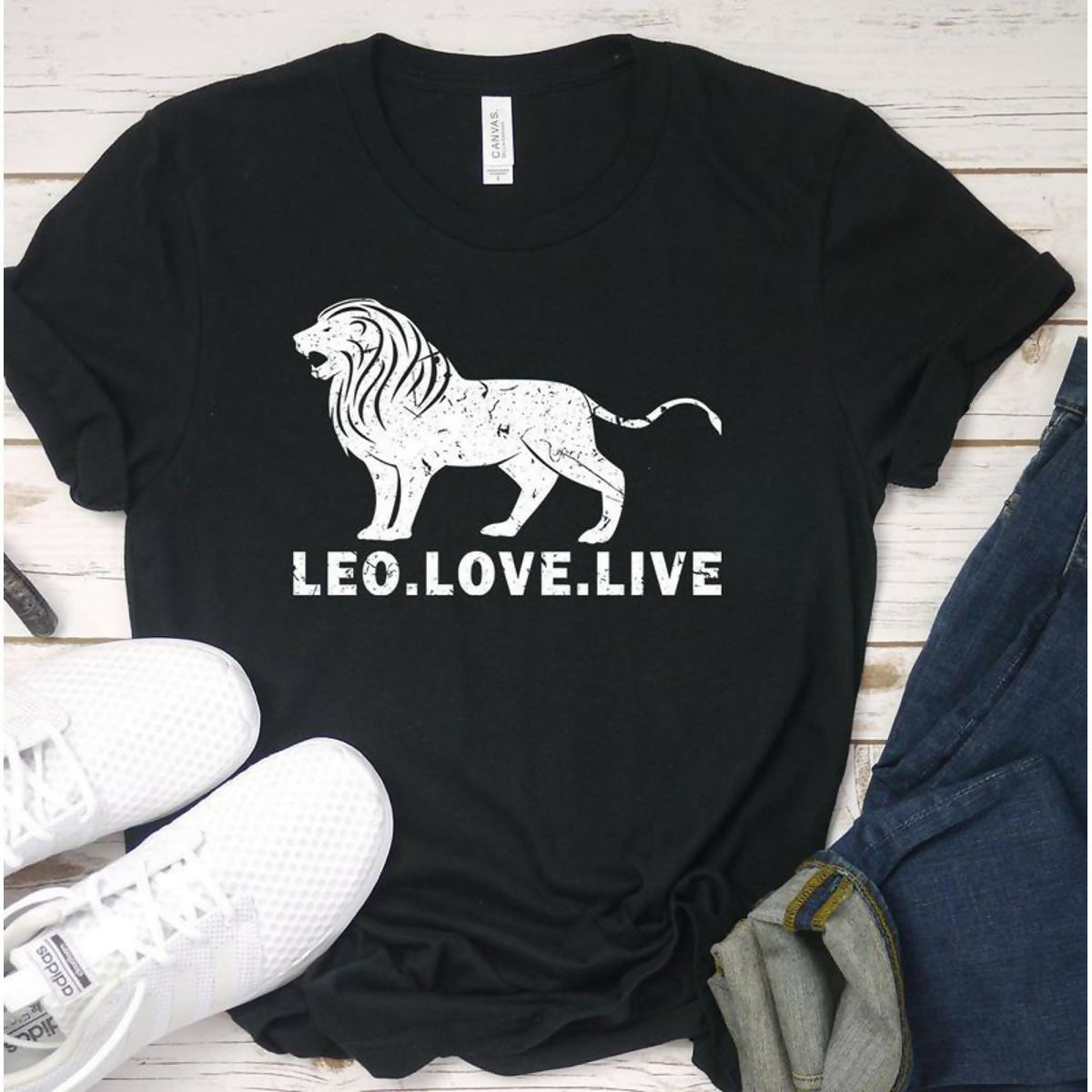 Leo. Love. Live Short-Sleeve Unisex T-Shirt lion horoscope zodiac sign - ValueBox