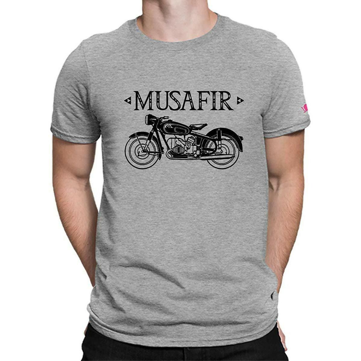 Musafir T-Shirt Hindi Quote T-Shirt Half Sleeve T-Shirt Round Neck T Shirt 100� Cotton T-Shirt - ValueBox