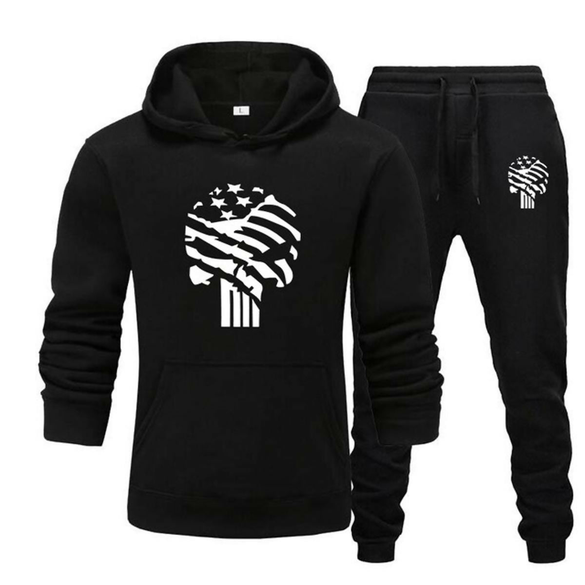 KHANANIS Graphic printed 2021 hoodies long sleeves hooded shirts with trousers for men - ValueBox