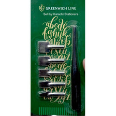 Greenwich Line Parallel Arabic Urdu English Calligraphy Pen broad nib calligraphy dip pen bamboo qalam pen - ValueBox