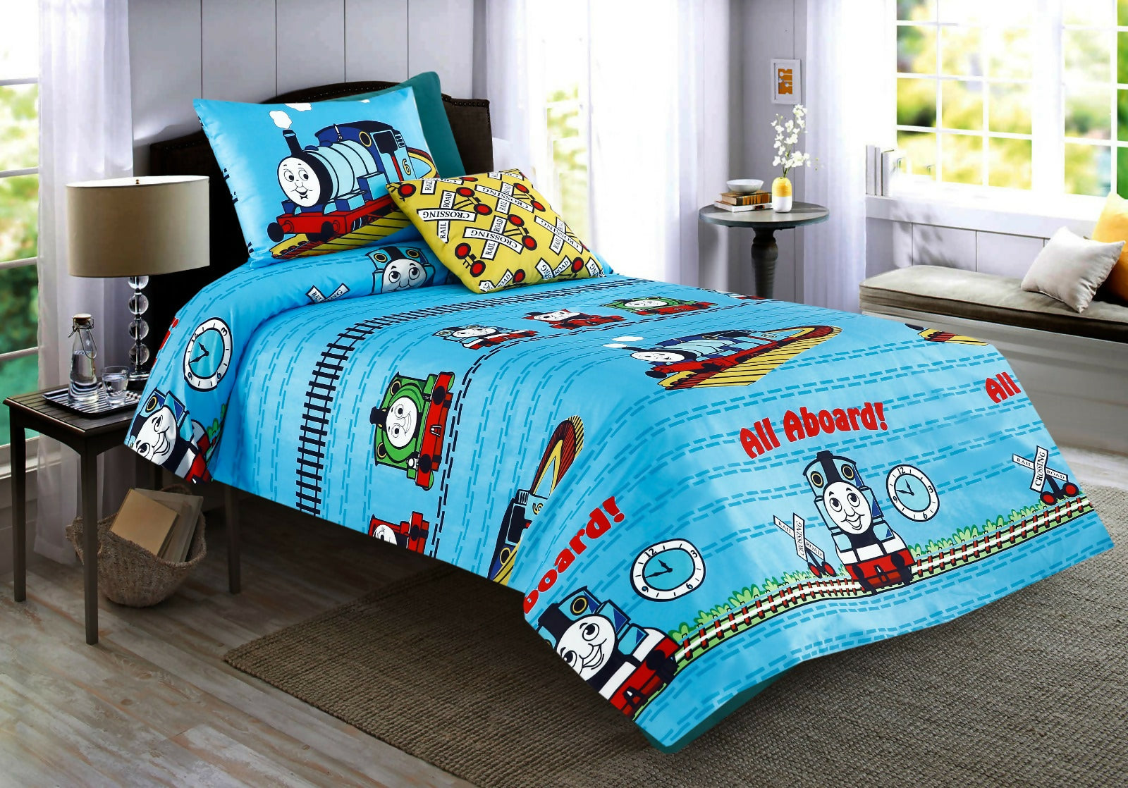 Digital-Printed-Junior-Single-Bed-Sheet-Train-Party-Apricot-1738