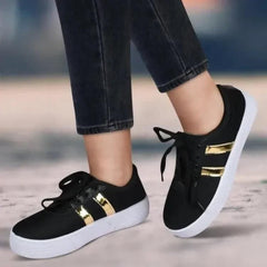 Girls sneakers black golden - ValueBox