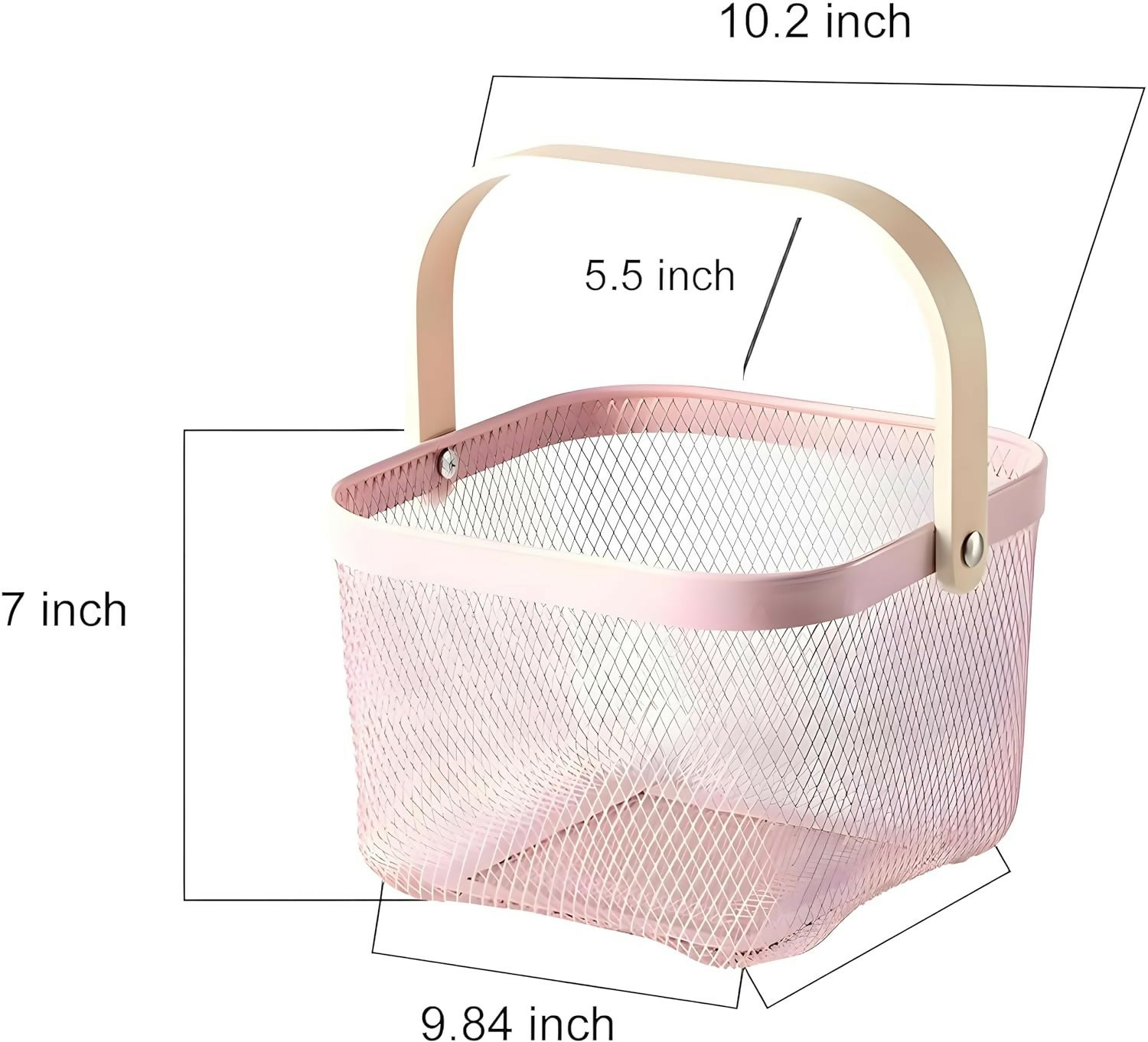 Mesh-Steel-Basket-with-Wooden-Handle-Square-Pink-Apricot-6150