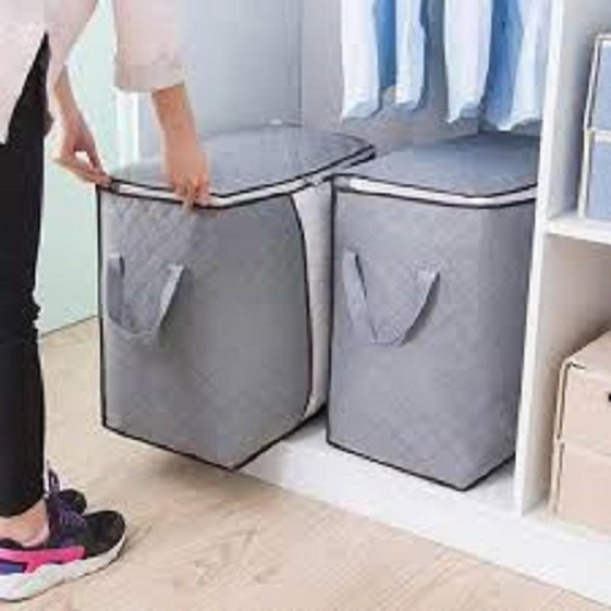 pack off 2 -New Non-woven Portable Clothes Storage Bag Foldable Organization Bags - ValueBox