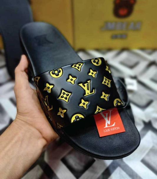 Louis Vuitton Padded Slide Black & Golden®