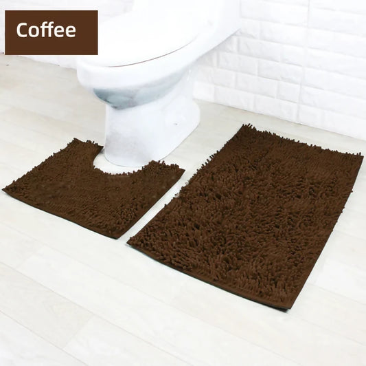 2-PCs-Microfiber-Anti-Slip-Commode-Mat-Set-Coffee-Brown-Apricot-6143