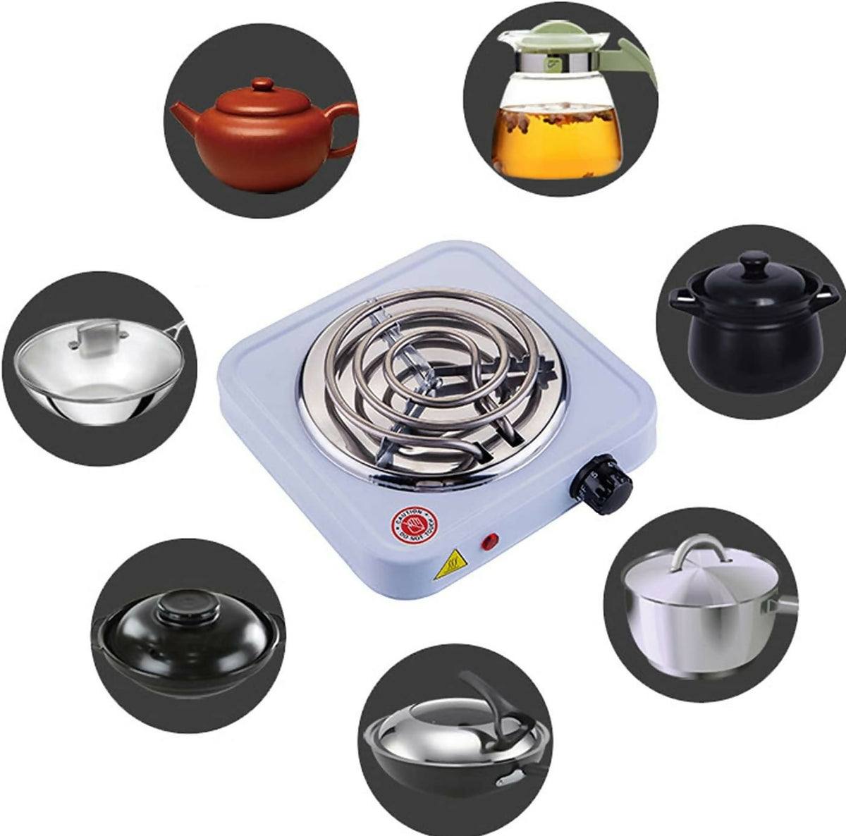Electric Stove for cooking, Hot Plate heat up in just 2 mins, Easy to clean, 1000W, Automatic - ValueBox