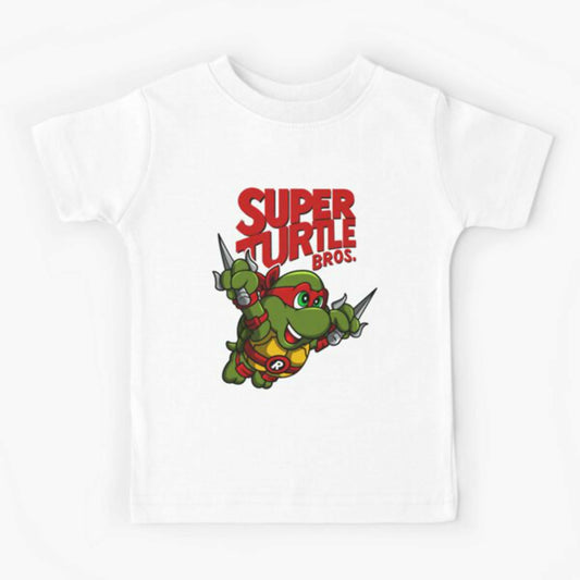 Khanani's Super Turtle printed white tshirt for kids