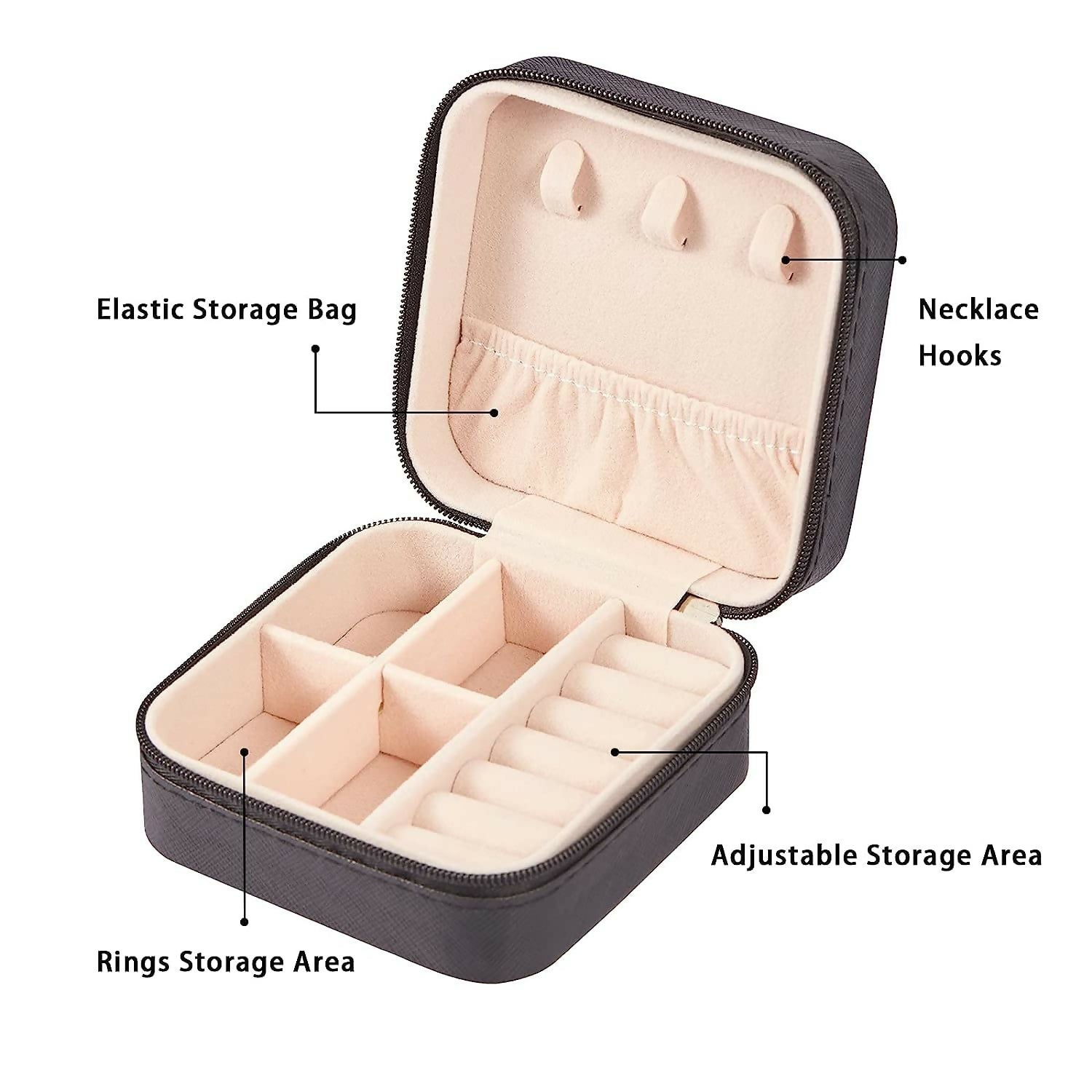 Jewelry Organizer Box for Travelling Leather Box Hair Accessories PU Leather Small Jewelry Box, Travel Portable Jewelry Case for Ring, Pendant, Earring, Necklace, Bracelet Organizer Storage Holder Boxes Mini Jewelry Box Girls Women
