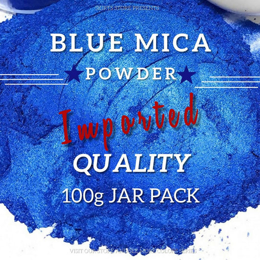 Blue Mica Powder, 100 Gram Box of True Cosmetic Grade Mica with Pearlescent Effect, 100% Pure for Artists Working in Resin Art, Epoxy, Concrete, Soaps, Candle, Cosmetics
