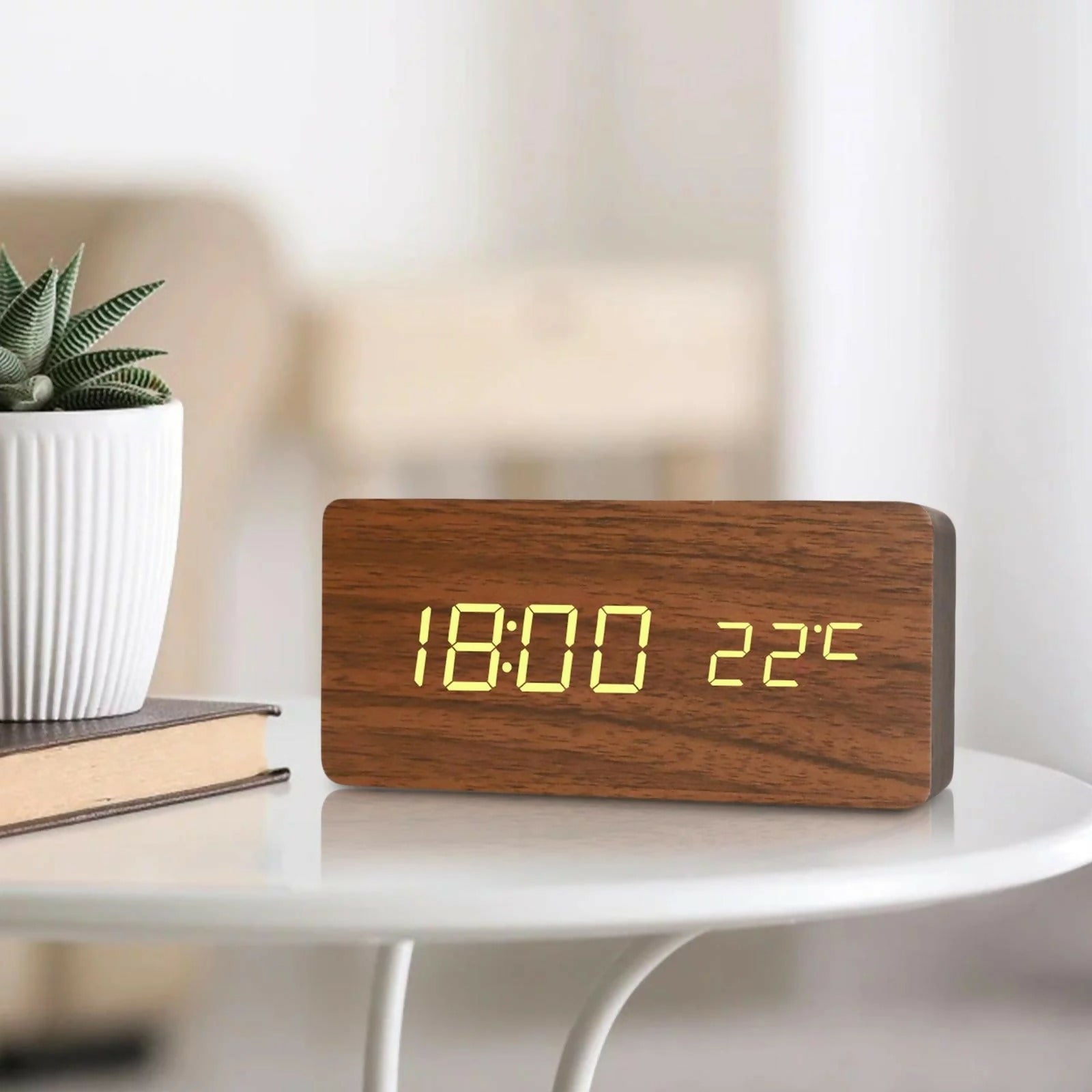 Wood-Style-Digital-LED-Clock-SA2405-228-Brown-Apricot-8141