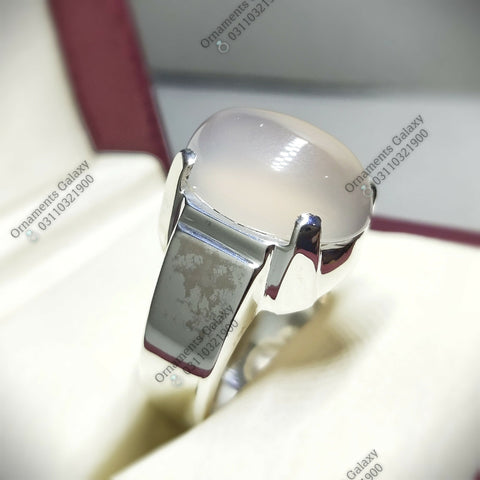 Natural Oval 15 CT Decent Agate Ring Simple Design Ring Sterling Silver Purly Handmade Ring