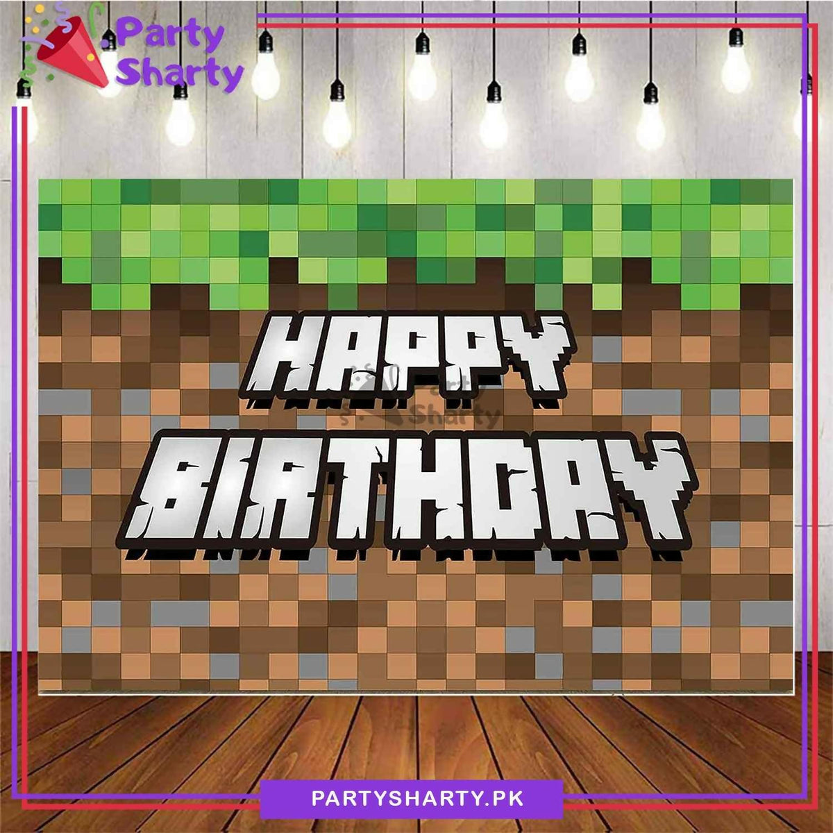 Minecraft Theme Panaflex backdrop For Mine Craft Theme Birthday Decoration and Celebration