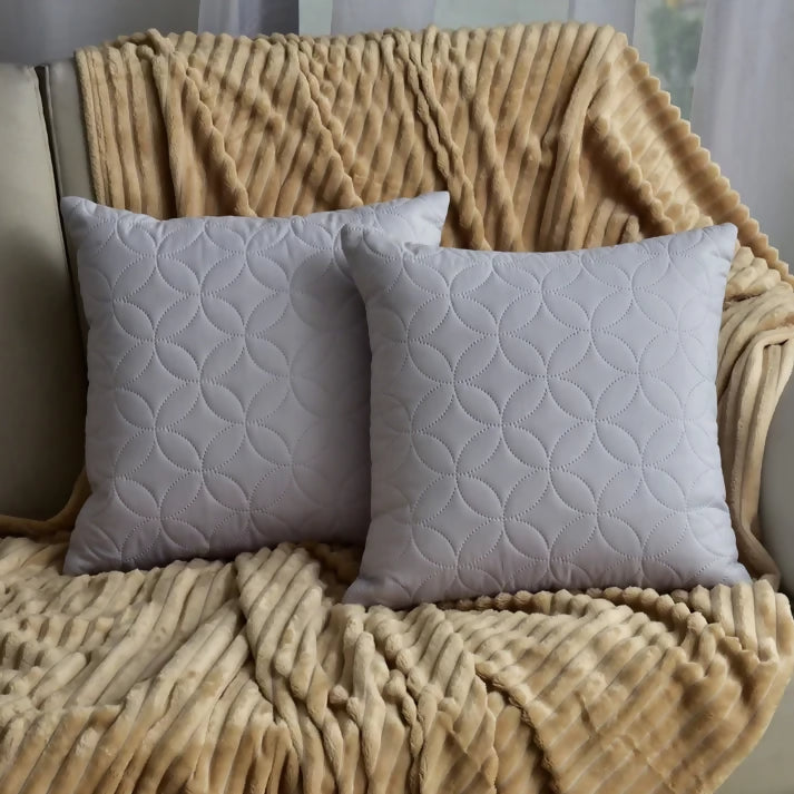 2-PCs-Quilted-Ultrasonic-Cushions-5041-Circles-Silver-Apricot-1921