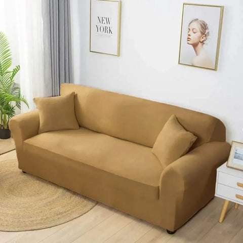 Fitted Micro Mesh Sofa Cover(Skin Golden Color) - ValueBox