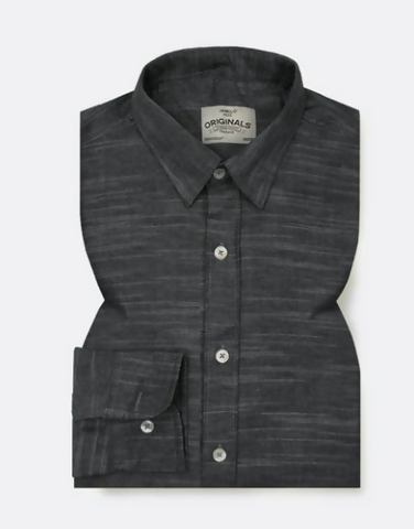 Coal Grey Slub Oxford Shirt