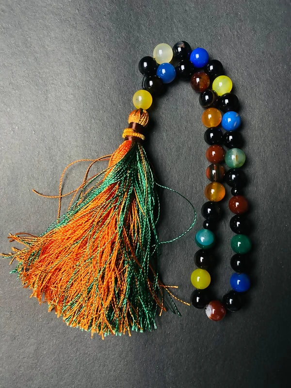 100% Multi Aqeeq Stones(33beads tasbih)