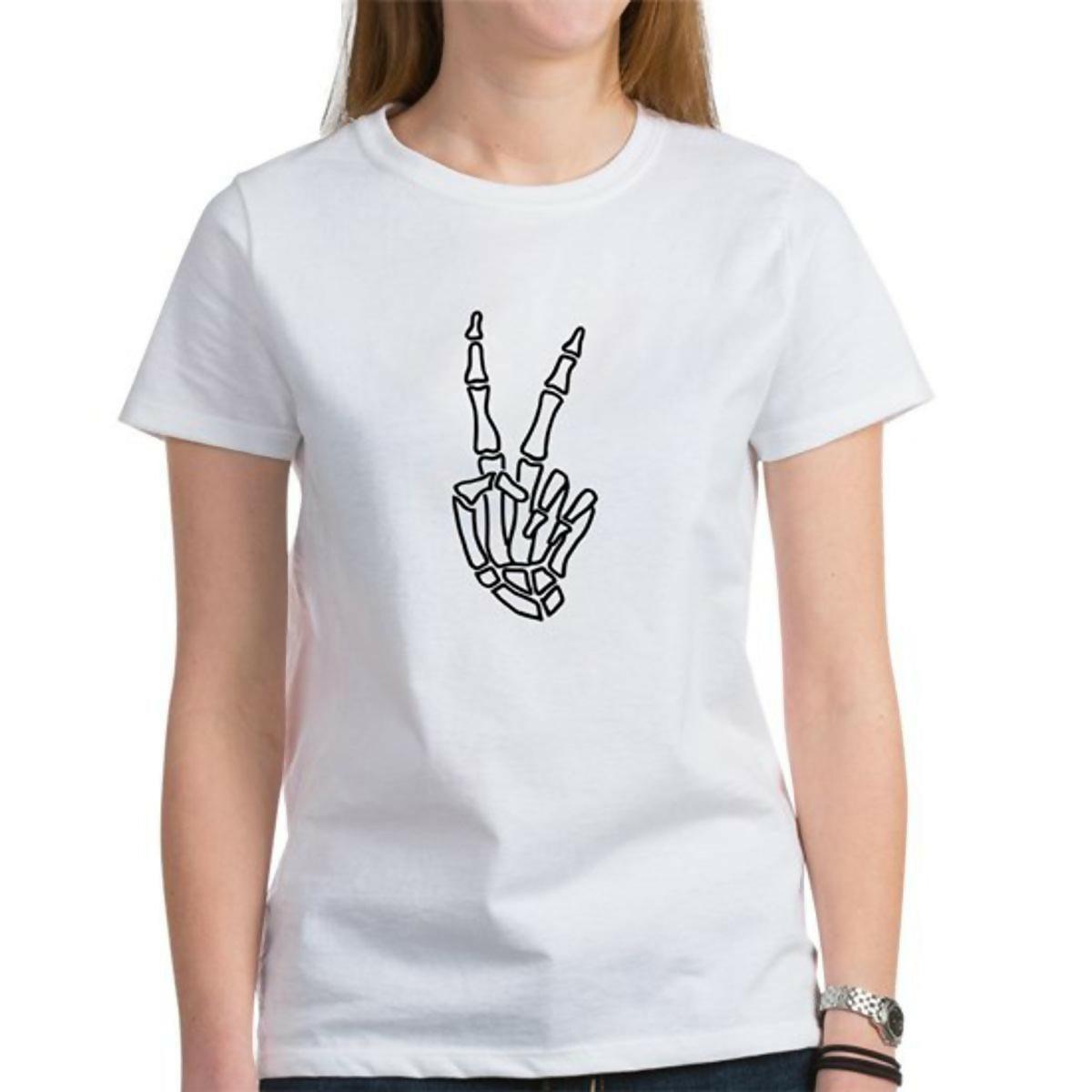 Peace skeleton hand sign Women's T-Shirt - ValueBox