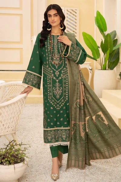 Shafaq SQ-29 : Unstitched Luxury Embroidered Dhanak 3PC - ValueBox