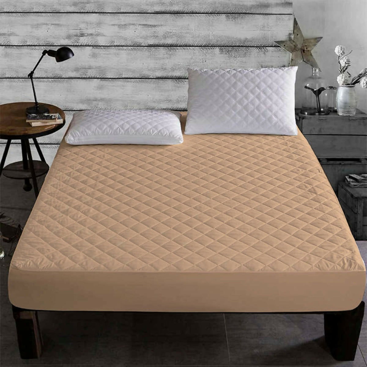 Quilted-Waterproof-Mattress-Protector-Beige-Apricot-458