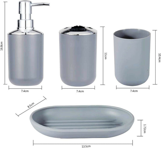 4-PCs-Wooden-Lid-Bath-Accessories-Set-1684-Plain-Grey-Apricot-3748