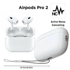 AIRPODS PRO 2 IN WHITE ANC VERSION HIGH QUALITY WITH FREE SILICON CASE