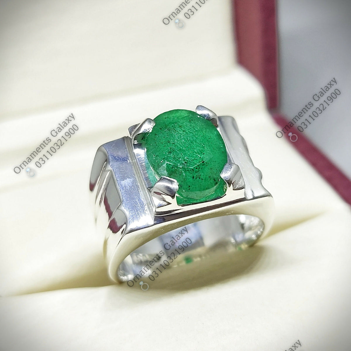 6 CT Ultimate Clear Green Emerald Ring Pure Crystal Decent Quality Emerald Ring Sterling Silver 925 Ring 