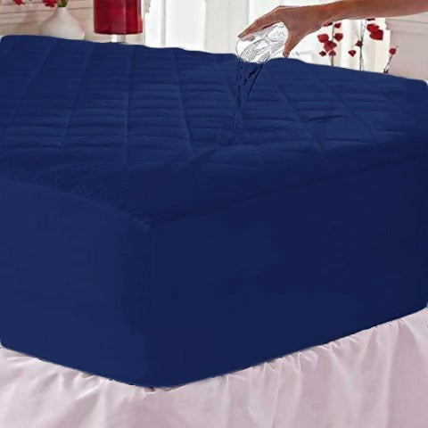 Quilted-Waterproof-Mattress-Protector-Navy-Blue-Apricot-8122