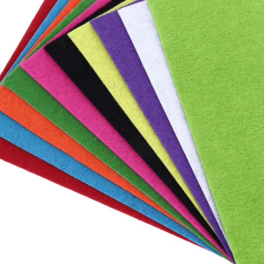 10 Felt Fabric Sheets In 10 Different Colors - ValueBox