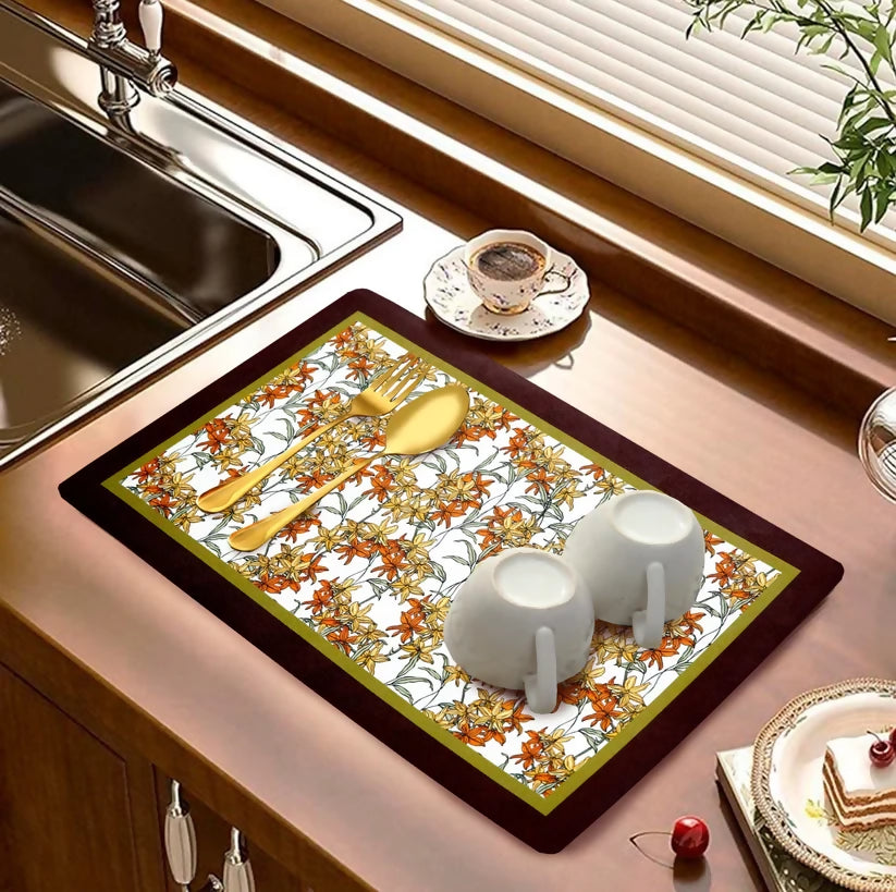 Anti-Slip-Dish-Drying-Mat-5760Ethnic-Flower-Apricot-2394