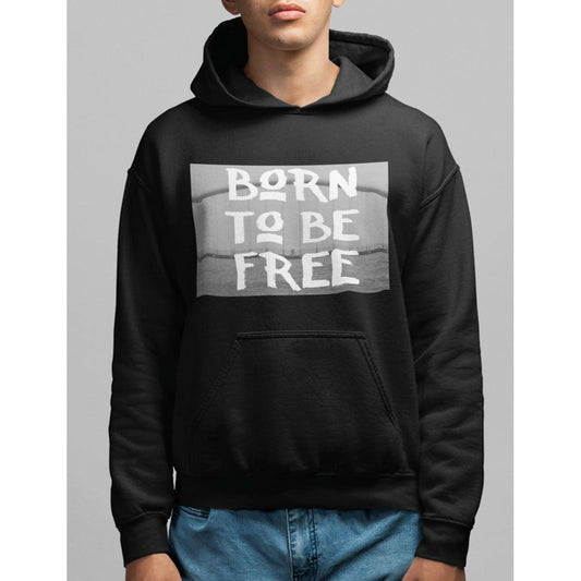 Khanani's Born to be free printed fleece hooded hoodies for men - ValueBox