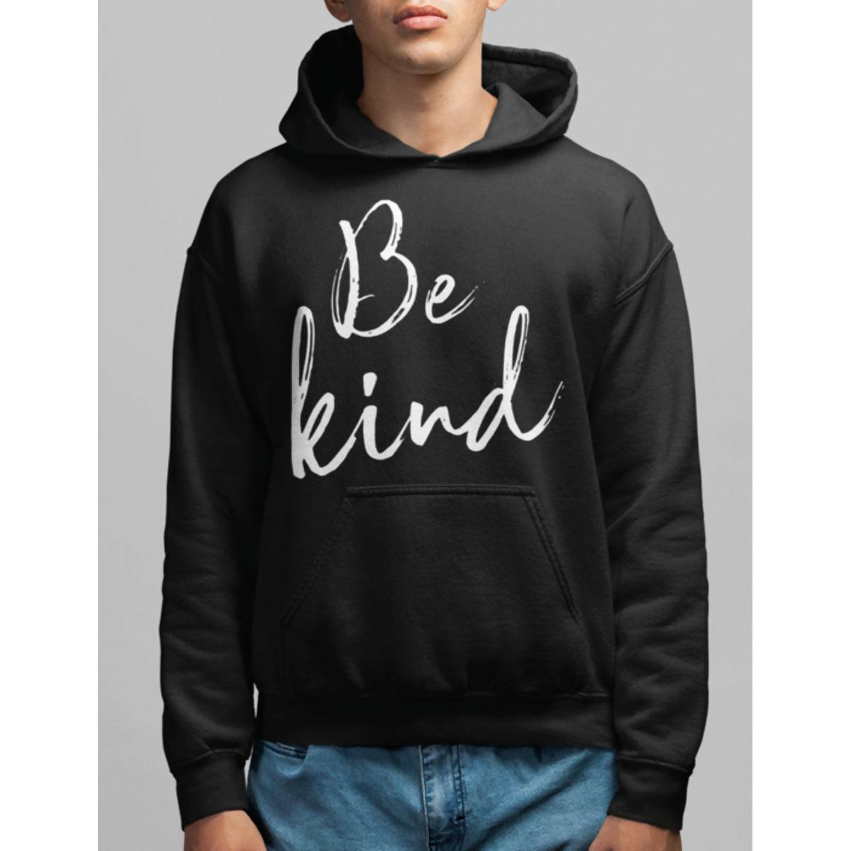 Khanani's Be Kind pullover black hooded hoodies for men - ValueBox