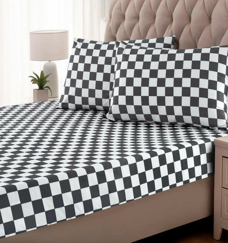 Fitted-Bed-Sheet-Grey-Chess-Apricot-4584