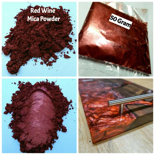 50 Gram Red Mica Pearl Pigment Powder Epoxy Resin Red Color