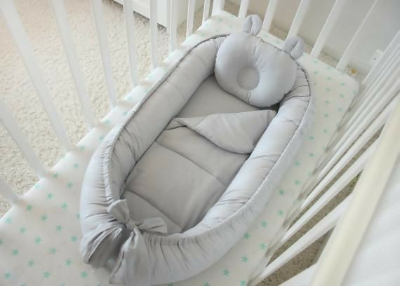 Cotton baby nest set with comforter & head pillow