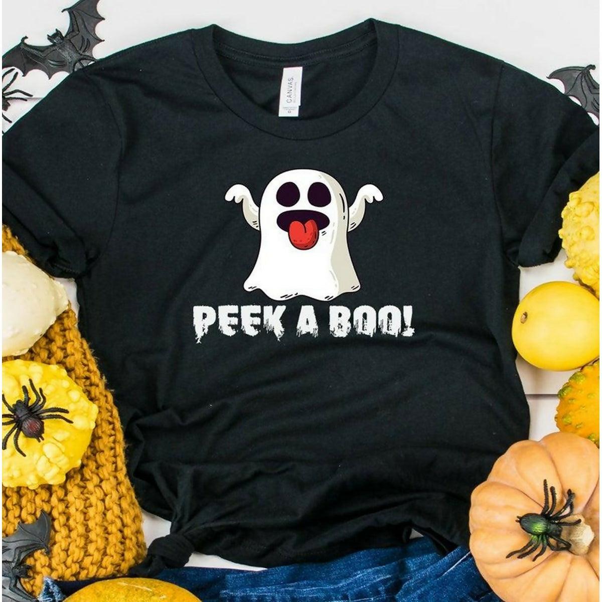 Peek A Boo! Cute Ghost t-shirt Halloween Costume Shirt - ValueBox