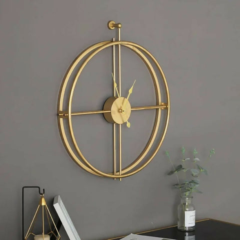 55CM Metal Wall Clock-14549Golden((SA2405-211)