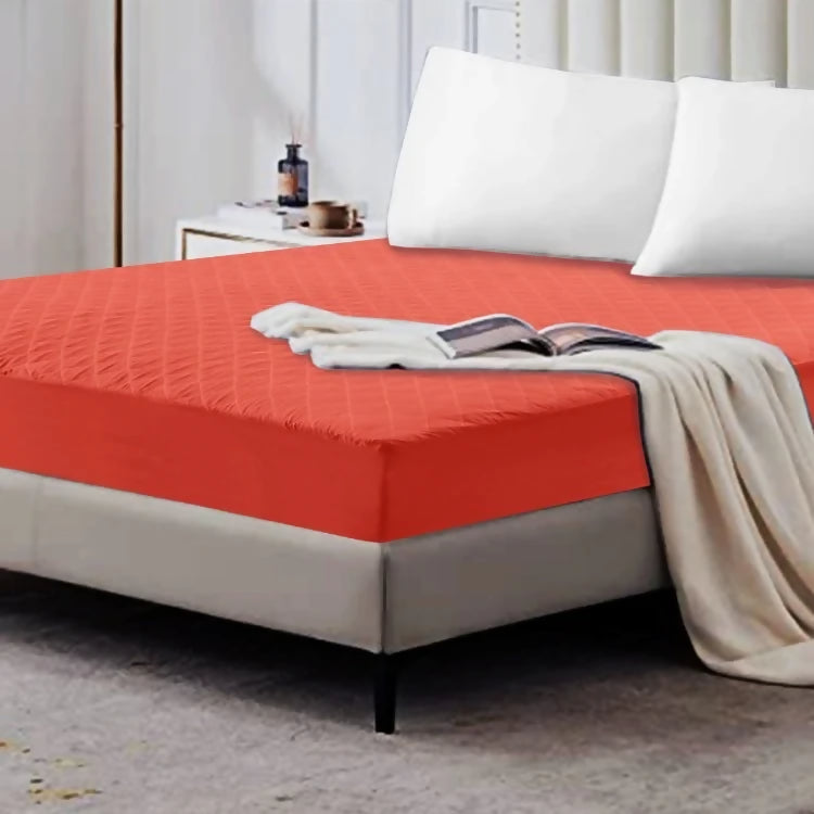 Quilted-Waterproof-Mattress-Protector-Orange-Apricot-9315