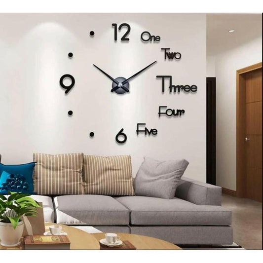 Creative 3d Wooden One Two Three Wall Clock