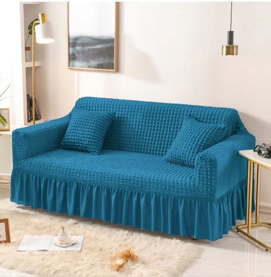 Frill Style Bubble Stuff Sofa Cover (Zinc Color) - ValueBox