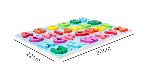 3D Wooden ABC, 123 & Shapes Learning Educational Puzzle Board for Kids