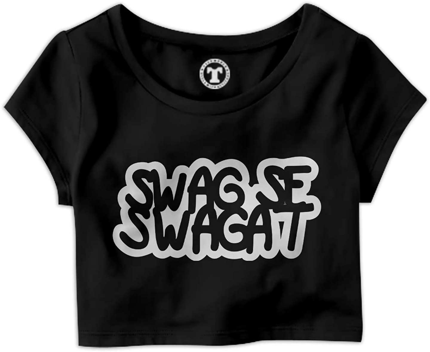 Khanani's Swag se swagat funny printed crop tshirt for women - ValueBox